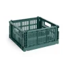 HAY Colour Crate Medium Square, Dark green fra>Børn Gaver Til Ham|Opbevaring På Børneværelset