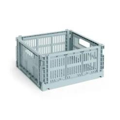 HAY Colour Crate Medium Square, Dusty blue fra>Børn Gaver Til Ham|Opbevaring På Børneværelset