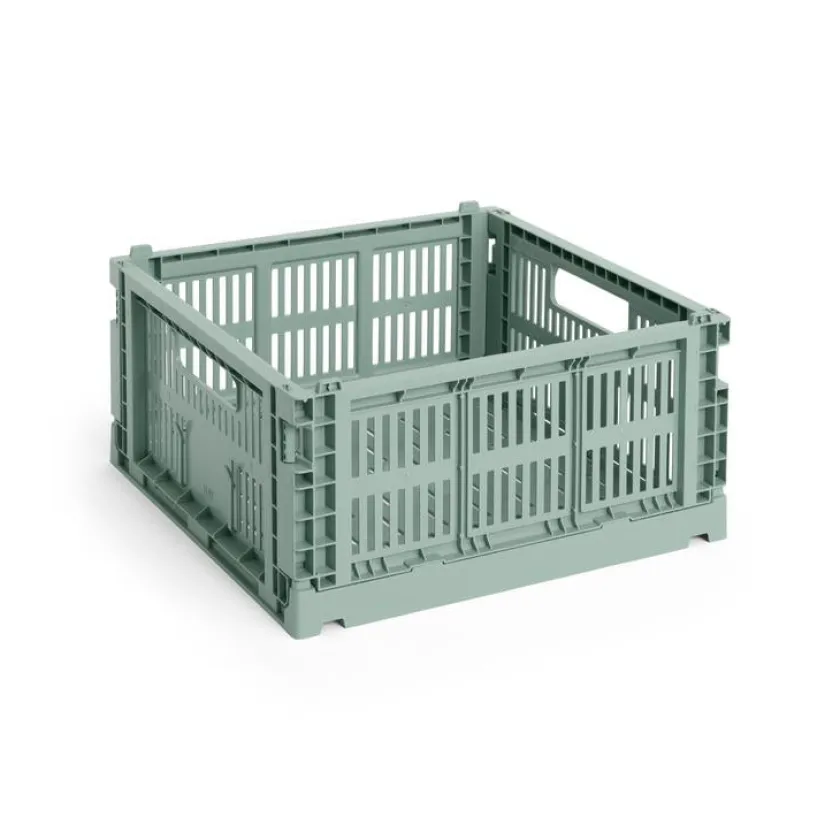 HAY Colour Crate Medium Square, Sage green fra>Børn Opbevaring På Børneværelset|Opbevaring