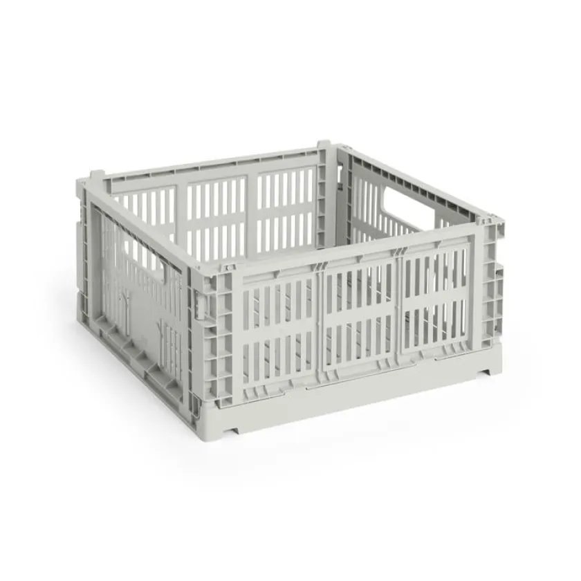 HAY Colour Crate Medium Square, Sage green fra>Børn Opbevaring På Børneværelset|Opbevaring