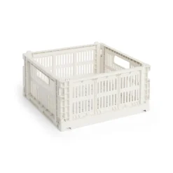 HAY Colour Crate Medium Square, Off white fra>Børn Opbevaring På Børneværelset|Opbevaring