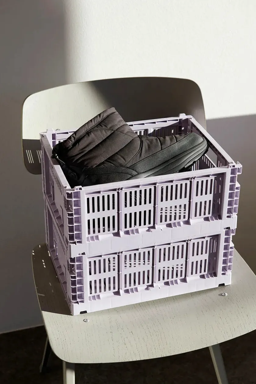 HAY Colour Crate Medium, Warm grey fra>Børn Gaver Til Ham|Opbevaring På Børneværelset