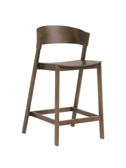 Muuto Cover Counter Stool, stained dark brown fra> Barstole