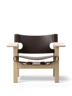 Fredericia Furniture Den Spanske Stol i cognac læder, valnød olie af Børge Mogensen><noscript><img width=