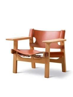 Fredericia Furniture Den Spanske Stol i cognac læder, eg lys olie af Børge Mogensen><noscript><img width=