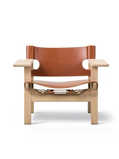 Fredericia Furniture Den Spanske Stol i cognac læder, eg olie af Børge Mogensen><noscript><img width=