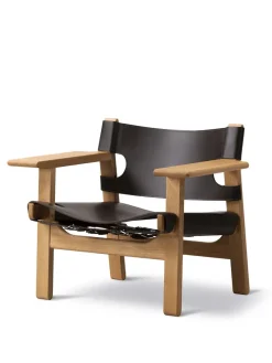Fredericia Furniture Den Spanske Stol i cognac læder, eg olie af Børge Mogensen><noscript><img width=