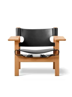 Fredericia Furniture Den Spanske Stol i cognac læder, eg olie af Børge Mogensen><noscript><img width=