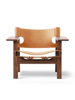 Fredericia Furniture Den Spanske Stol i cognac læder, eg sæbe af Børge Mogensen><noscript><img width=