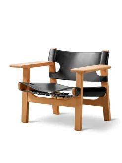Fredericia Furniture Den Spanske Stol i cognac læder, eg sæbe af Børge Mogensen><noscript><img width=