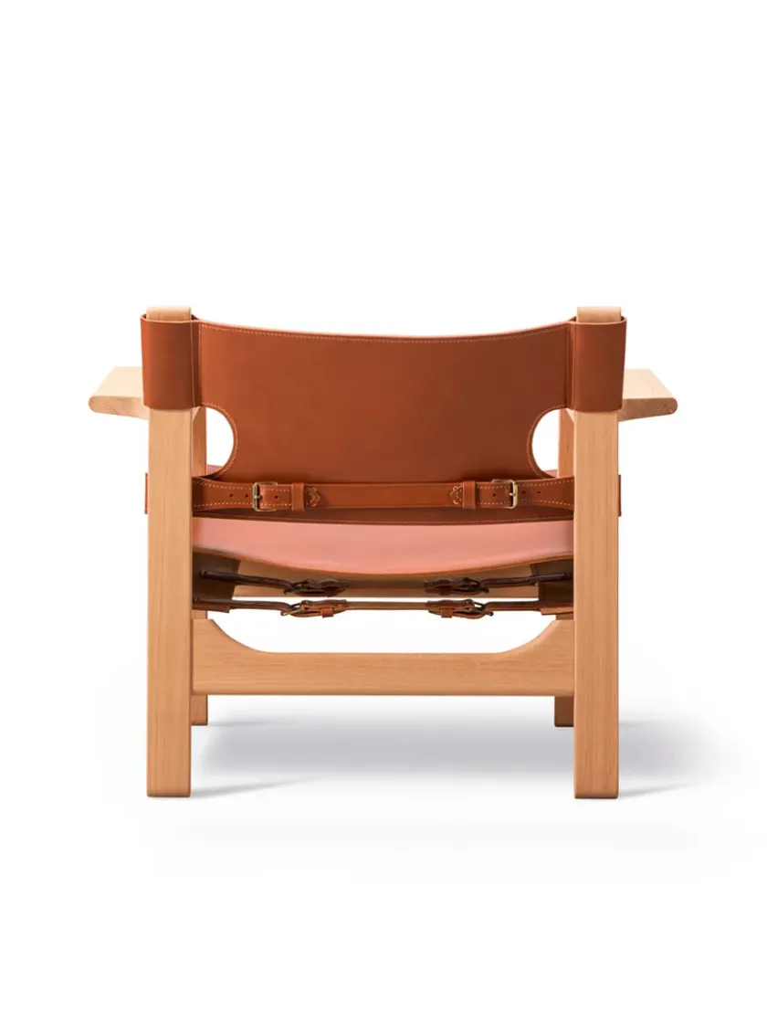 Fredericia Furniture Den Spanske Stol i mørkebrun læder, Røget eg olie af Børge Mogensen> Lænestole