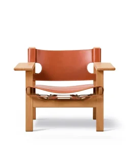 Fredericia Furniture Den Spanske Stol i naturfarvet læder, eg olie af Børge Mogensen><noscript><img width=