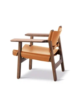 Fredericia Furniture Den Spanske Stol i naturfarvet læder, eg sæbe af Børge Mogensen><noscript><img width=