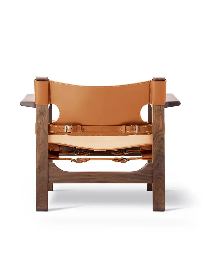 Fredericia Furniture Den Spanske Stol i sort læder, eg sort lak af Børge Mogensen> Lænestole