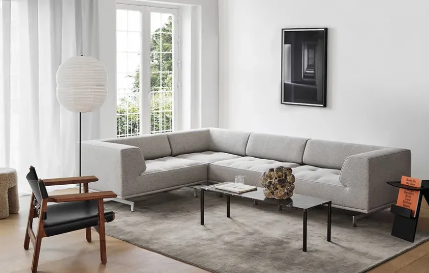 Fredericia Furniture Den Spanske Stol i sort læder, eg sort lak af Børge Mogensen> Lænestole