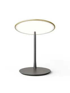 Nine Disc table light, brushed brass fra> Spots