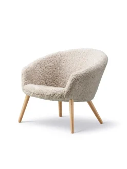Fredericia Furniture Ditzel Lounge Chair, lammeskind fra> Loungestole|Lænestole