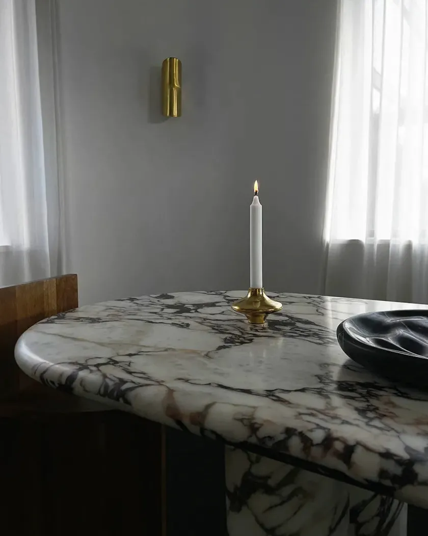Hein Studio Doublet Candleholder Small, gold fra> Lysestager
