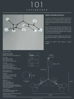 101 Copenhagen Drop Bulp Chandelier, grey fra><noscript><img width=