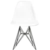 Vitra Eames Plastic Side Chair DSR, sort pulverlakeret fra> Spisebordsstole