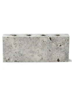 Wabi Sabi Nordic Epode Lysestage 25 cm, travertin silver fra><noscript><img width=