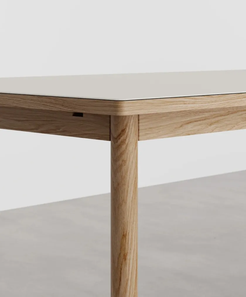 Tablelab ESSENTIAL OAK spisebord 220x90 cm Mushroom, fra> Spiseborde