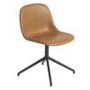 Muuto Fiber Side Chair, læder, Swivel Base fra> Spisebordsstole