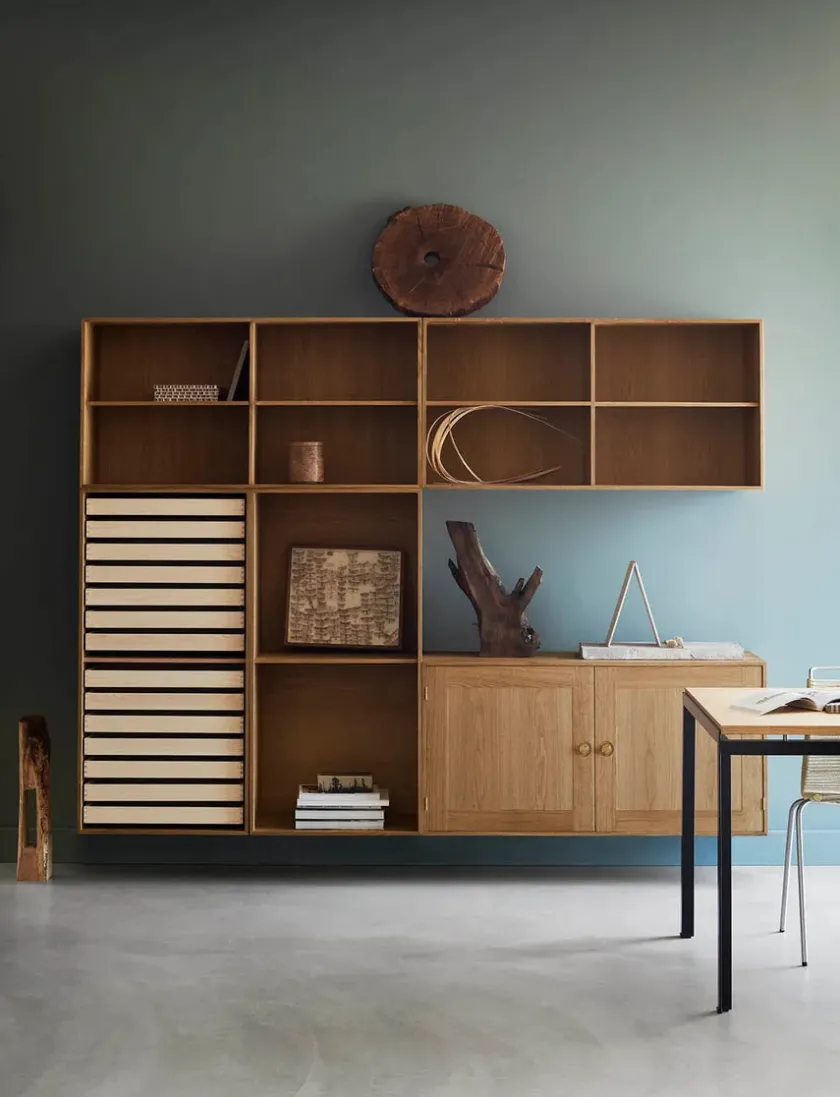 Carl Hansen & Søn FK63 Reol med ben, hylde og bakker fra> Reoler