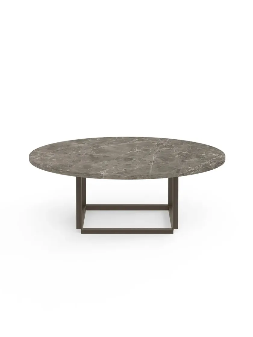New Works Florence Sofabord Ø90, gris du marais/beige grey fra> Sofaborde