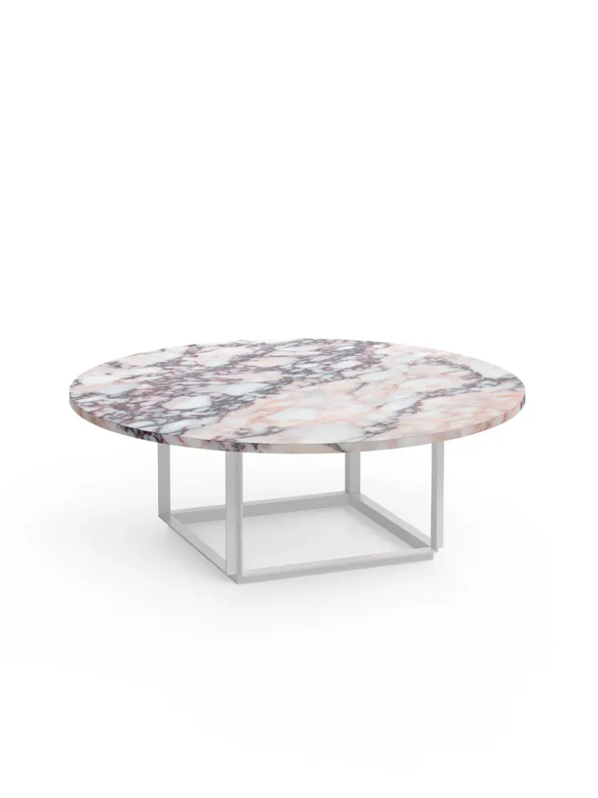 New Works Florence Sofabord Ø90, gris du marais/beige grey fra> Sofaborde