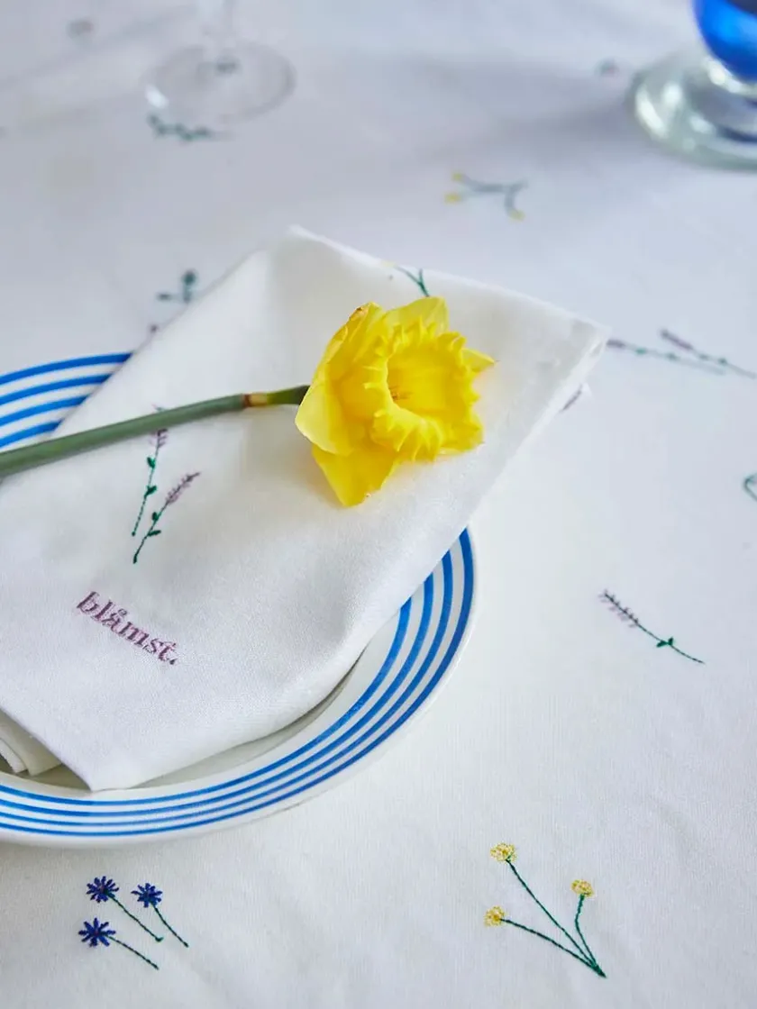 Blåmst Flower Dug fra> Gaver Til Hende|Køkkentekstiler