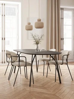 Woud Frame Dining Chair, beige fra> Spisebordsstole