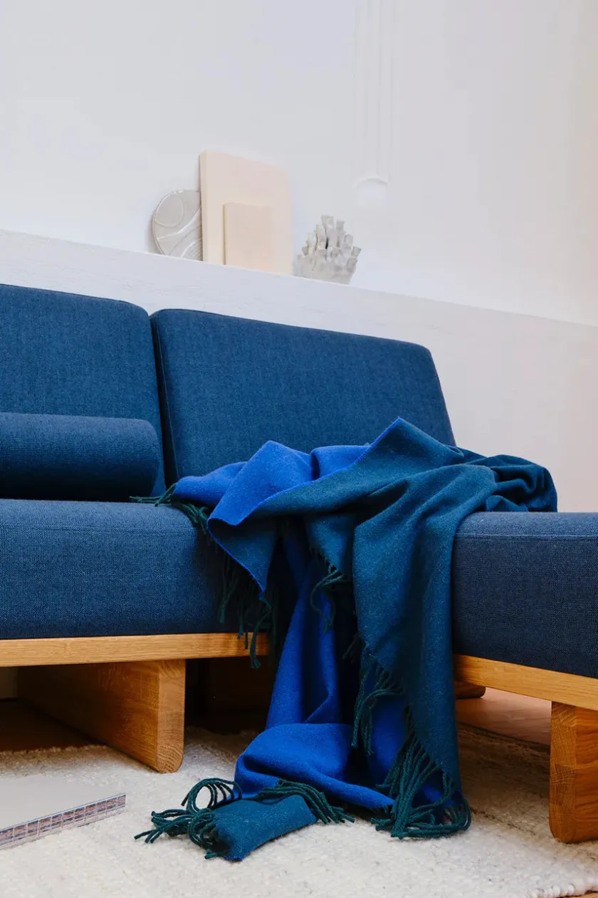 Silkeborg Uldspinderi Franja Plaid, green/blue fra> Gaver Til Ham|Puder Og Plaider