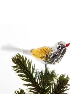 Brink Nordic Fugl m. Klemme 10 cm, sølvfarvet/guld fra> Juletræspynt