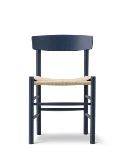 Fredericia Furniture J39 Folkestolen, indigo blue af Børge Mogensen> Spisebordsstole