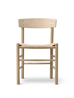 Fredericia Furniture J39 Folkestolen, sæbebehandlet eg af Børge Mogensen> Spisebordsstole