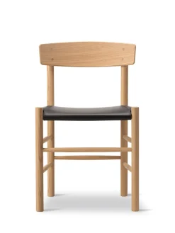 Fredericia Furniture J39 Folkestolen Sædepolstret, Cognac Læder af Børge Mogensen><noscript><img width=
