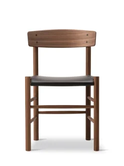 Fredericia Furniture J39 Folkestolen Sædepolstret, Cognac Læder af Børge Mogensen><noscript><img width=
