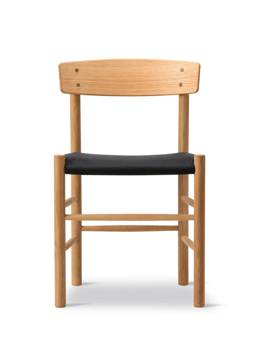 Fredericia Furniture J39 Folkestolen Sædepolstret, Natur Canvas af Børge Mogensen> Spisebordsstole
