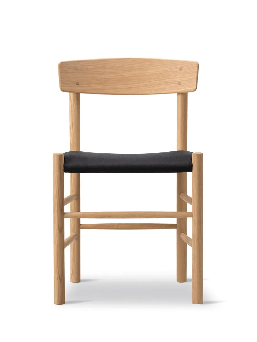 Fredericia Furniture J39 Folkestolen Sædepolstret, Natur Canvas af Børge Mogensen> Spisebordsstole