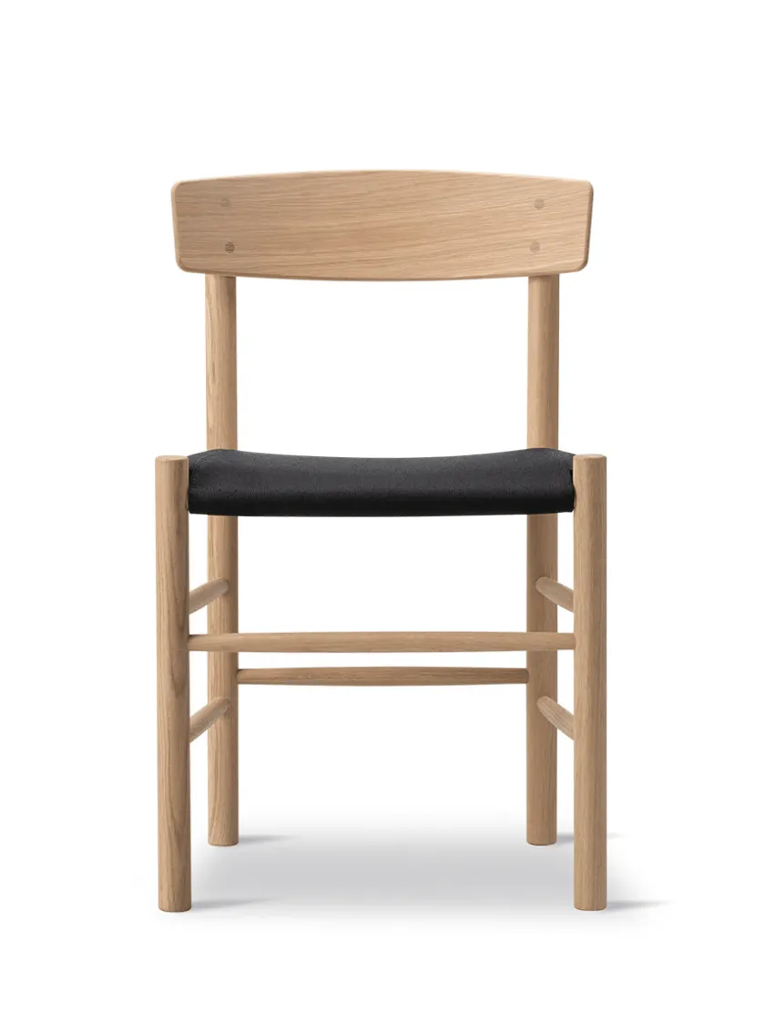 Fredericia Furniture J39 Folkestolen Sædepolstret, Natur Canvas af Børge Mogensen> Spisebordsstole