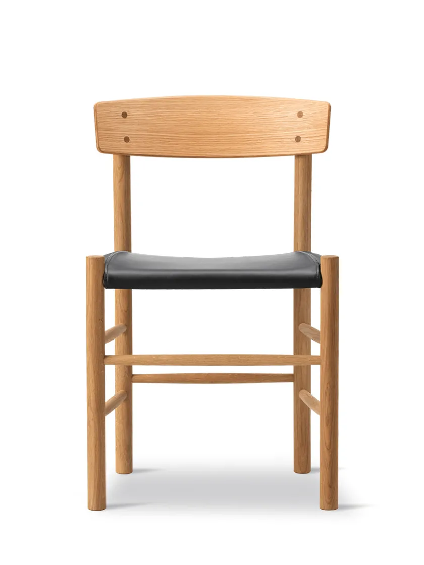 Fredericia Furniture J39 Folkestolen Sædepolstret, Natur Canvas af Børge Mogensen> Spisebordsstole