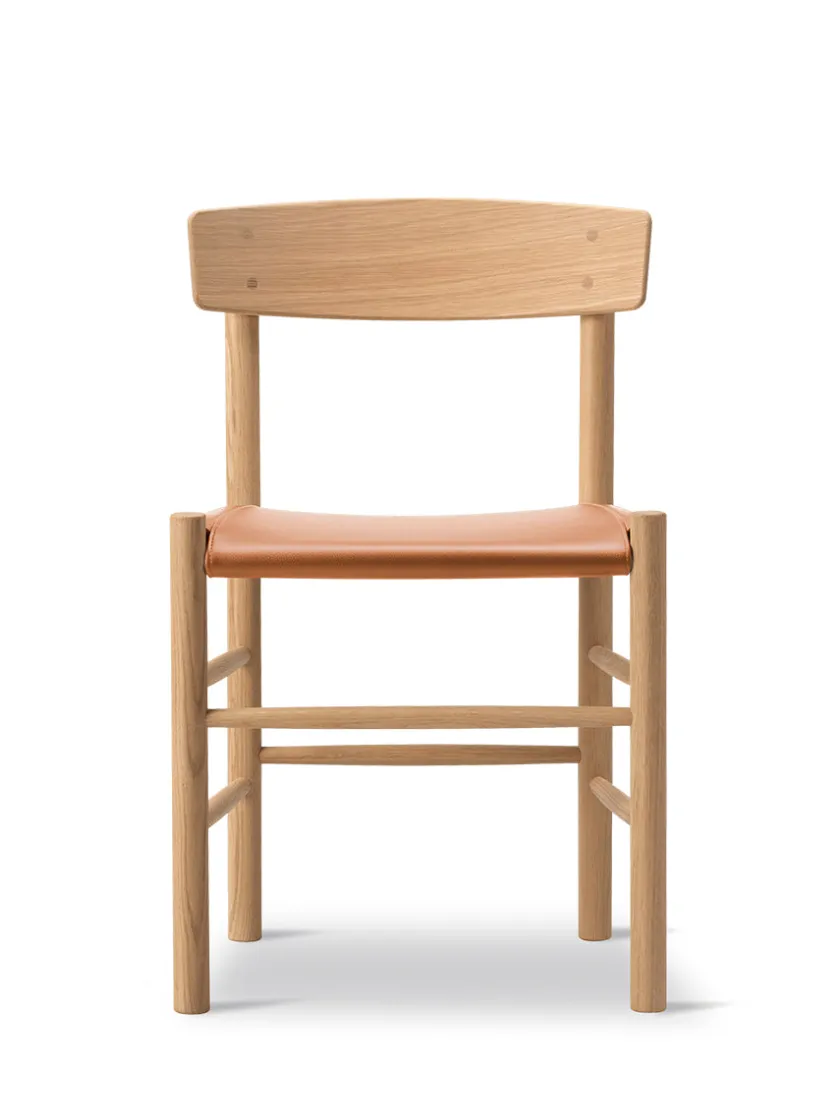 Fredericia Furniture J39 Folkestolen Sædepolstret, Natur Canvas af Børge Mogensen> Spisebordsstole