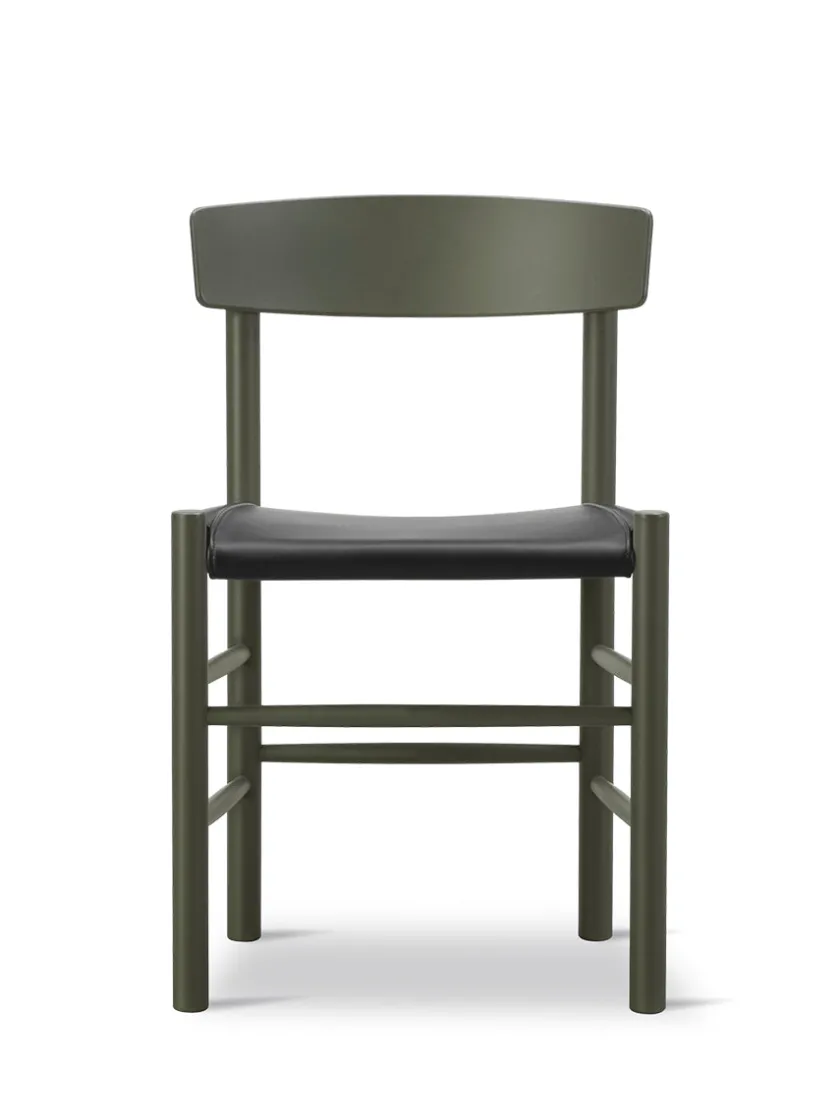 Fredericia Furniture J39 Folkestolen Sædepolstret, Sort Canvas af Børge Mogensen> Spisebordsstole