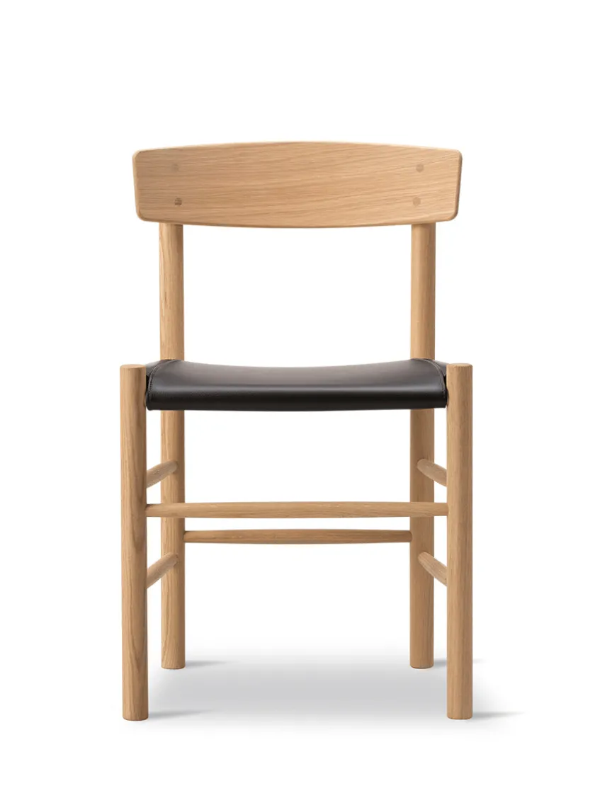 Fredericia Furniture J39 Folkestolen Sædepolstret, Sort Canvas af Børge Mogensen> Spisebordsstole