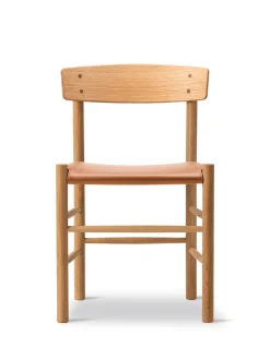 Fredericia Furniture J39 Folkestolen Sædepolstret, Sort Canvas af Børge Mogensen><noscript><img width=