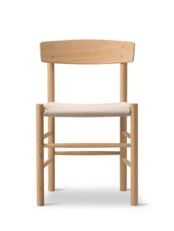 Fredericia Furniture J39 Folkestolen Sædepolstret, Sort Canvas af Børge Mogensen><noscript><img width=