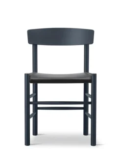 Fredericia Furniture J39 Folkestolen Sædepolstret, Mørkebrun Læder af Børge Mogensen><noscript><img width=