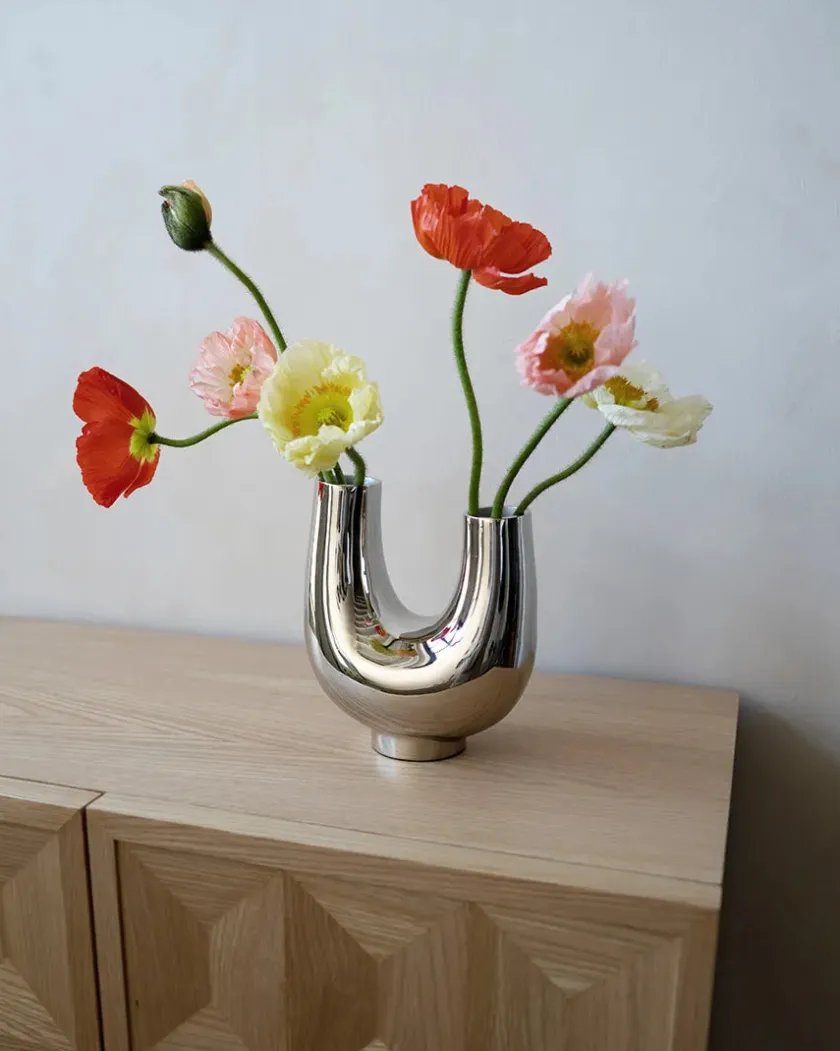 Hein Studio Kazumi Vase, silver fra> Vaser