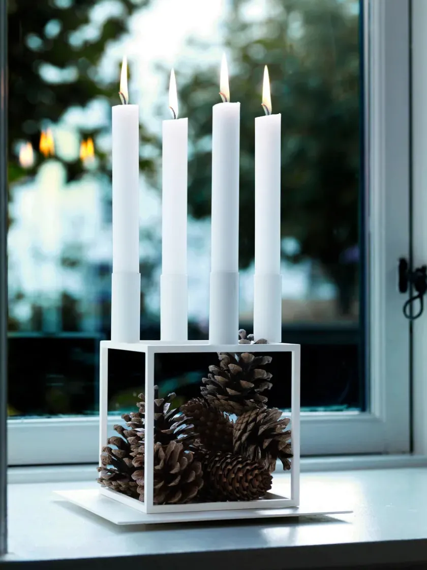 Audo Copenhagen Kubus 4 Lysestage, olive fra> Adventsstager|Lysestager